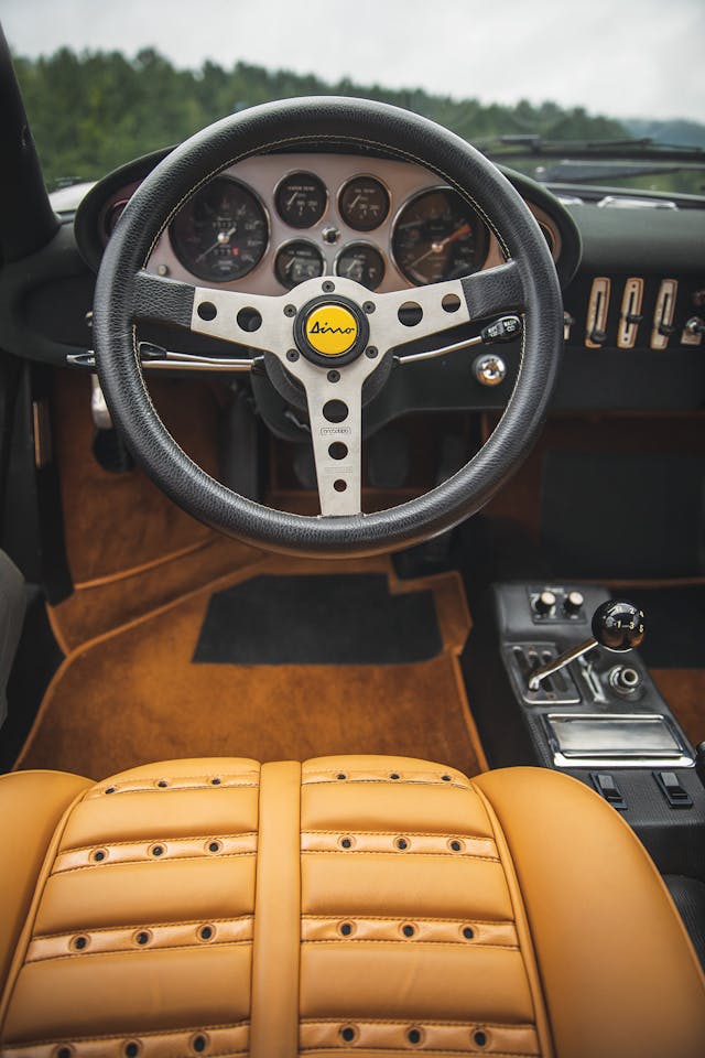 1973 Ferrari 246 Dino interior driver cockpit