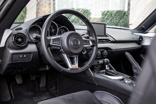 2021 Mazda MX-5 Miata Club Roadster steering wheel and shifter