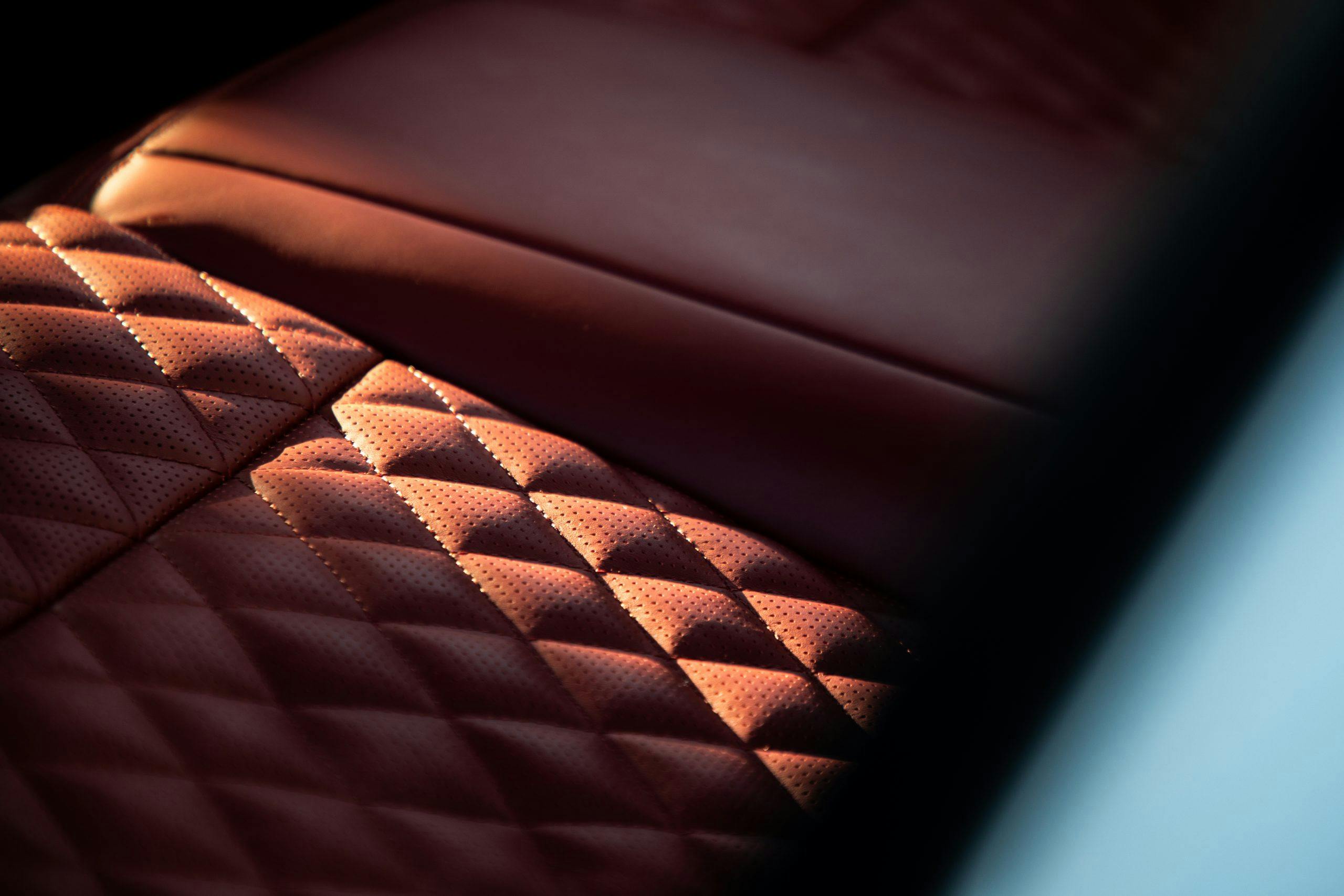 2022 Genesis G70 interior seat diamond stitch detail