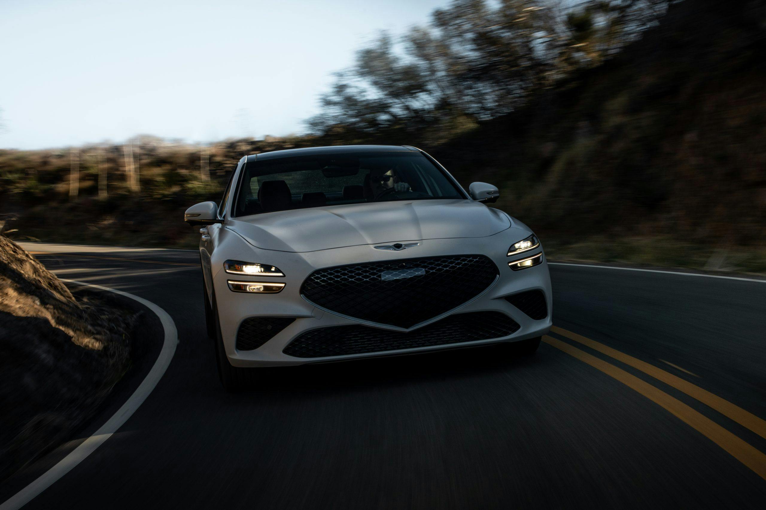 2022 Genesis G70 front dynamic action shadow