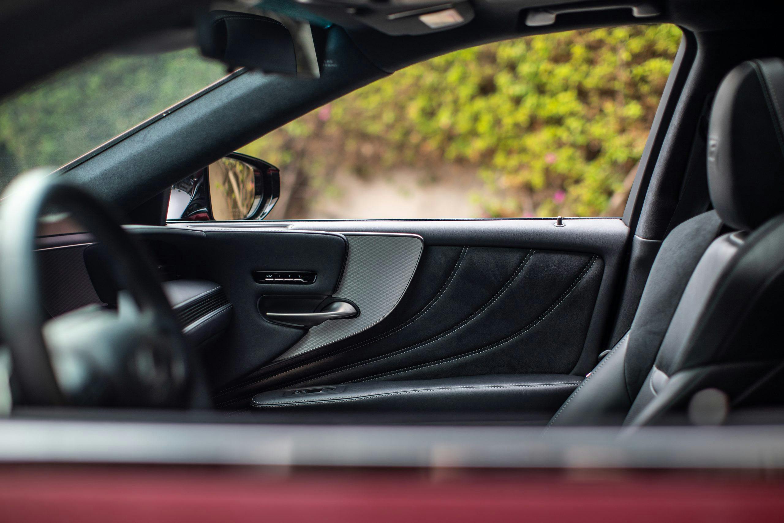 2022 Lexus LS500 F-Sport interior door panel through window