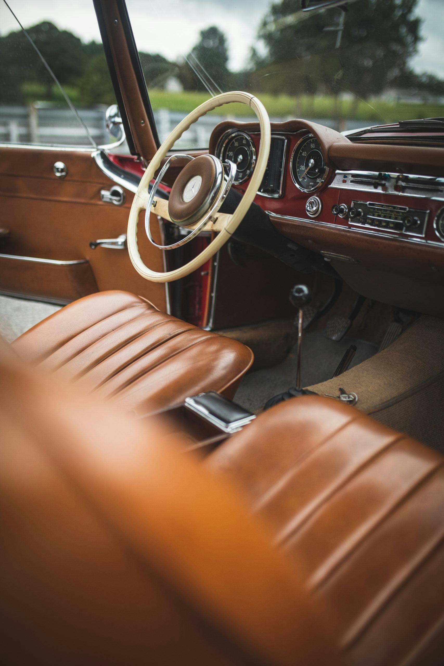 1965 Mercedes-Benz SL230 interior vertical