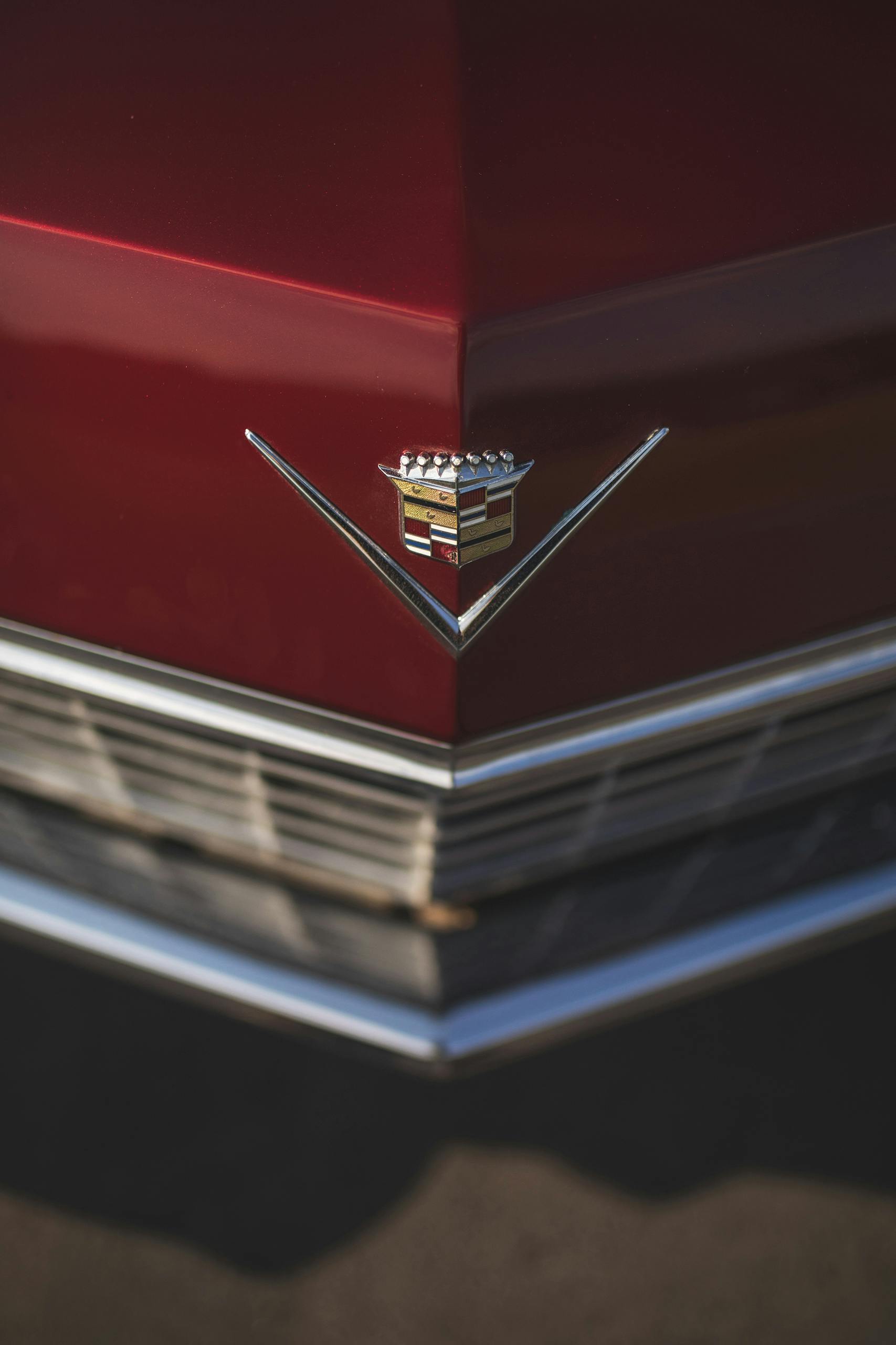 1967 Cadillac DeVille hood emblem vertical