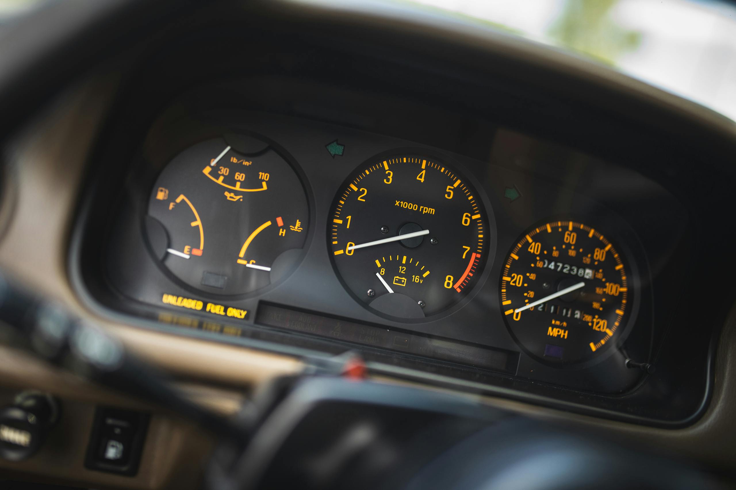 1983 Mazda RX7 interior dash gauges