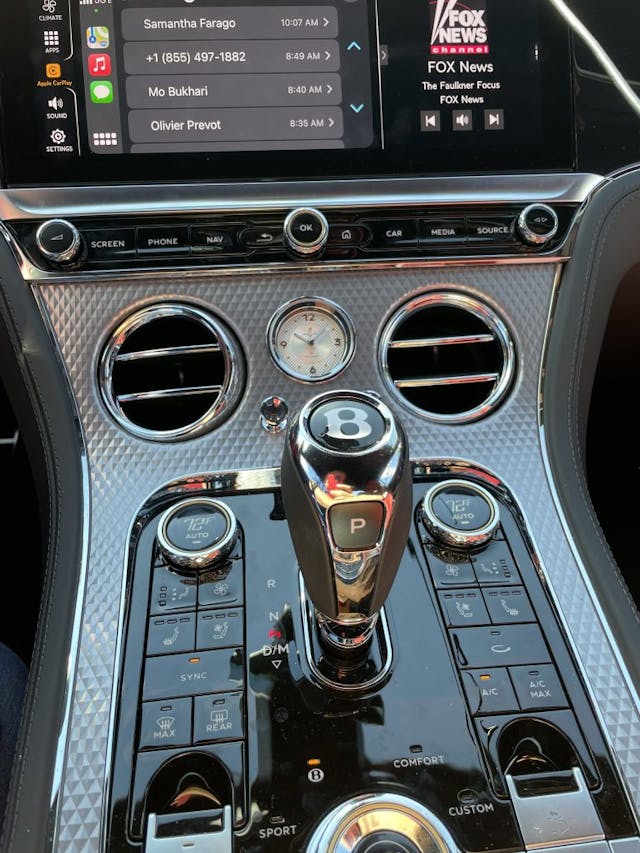 2022 Bentley Continental GT Mulliner shifter