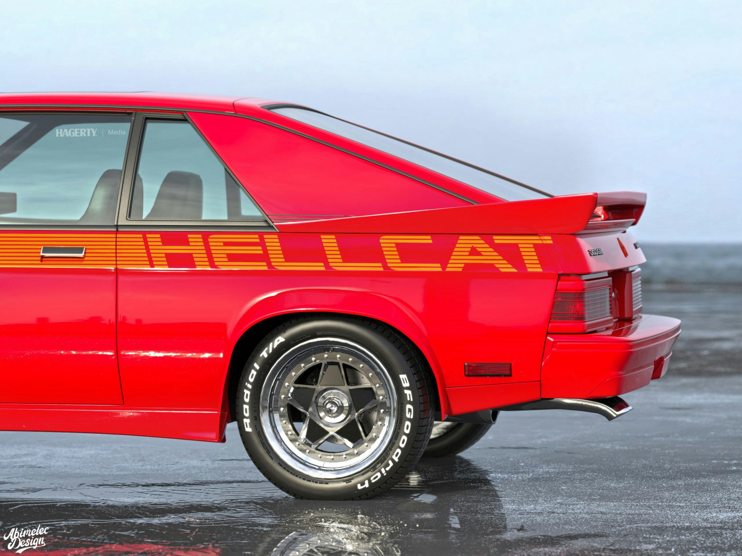87 Charger Hellcat rear quarter graphic