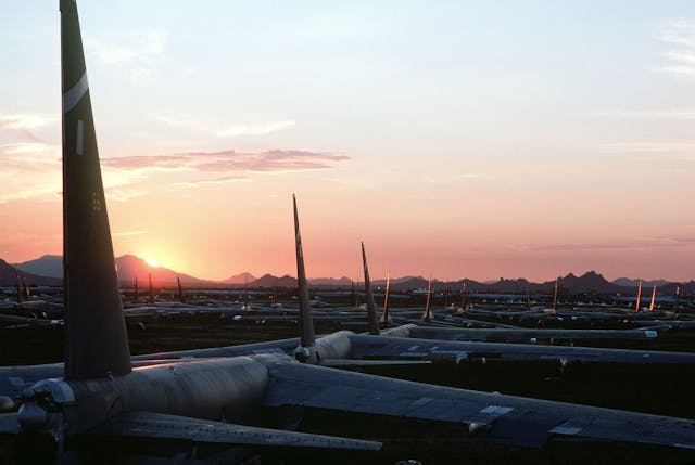 Dozens of B-52 Stratofortress aircraft at amarc