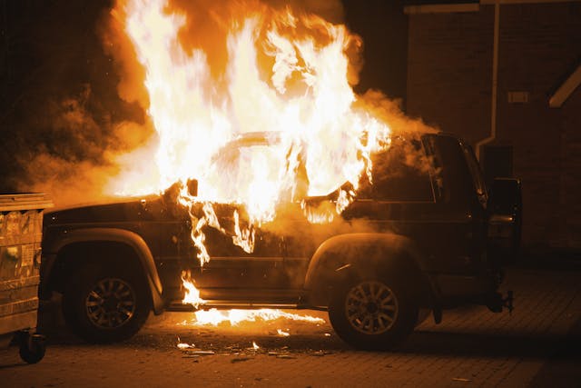 A Vehicle On Fire