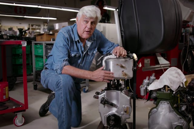 Jay Leno in restoration shop