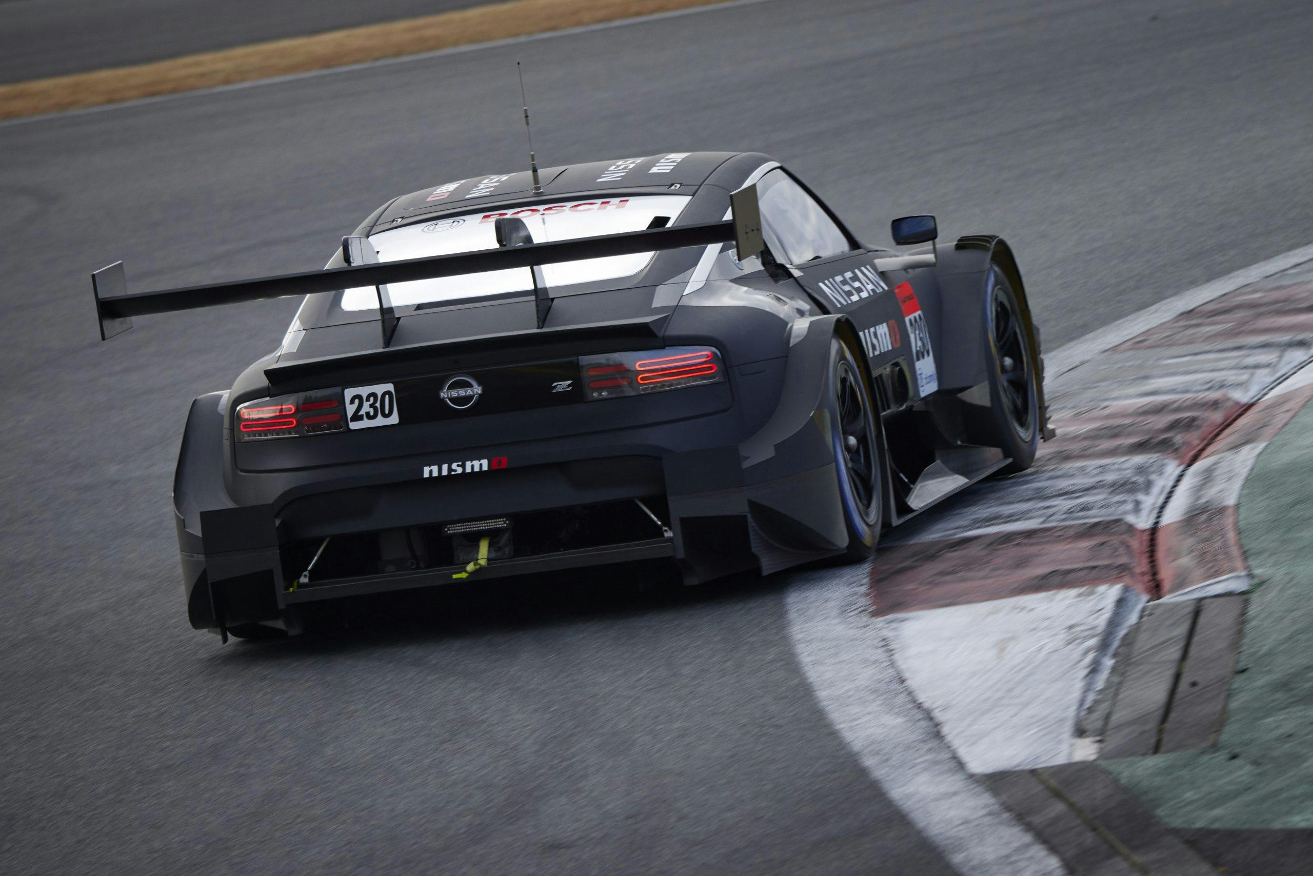Nissan NISMO Z GT500 on track at speed rear shot