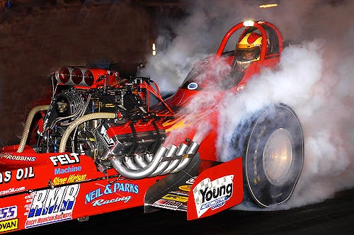 Dragster burn out