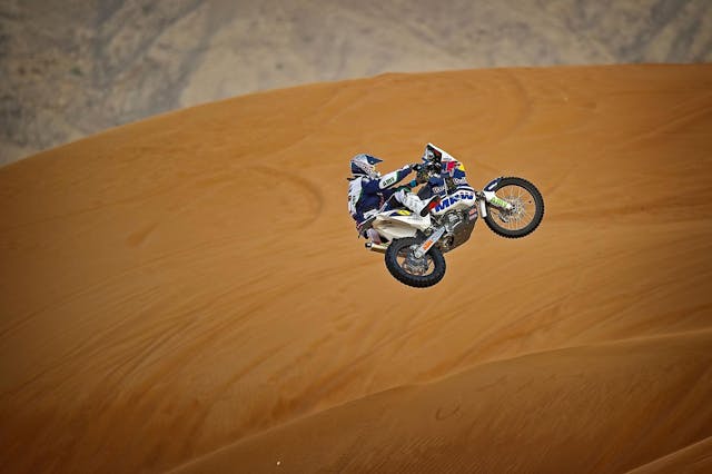 KTM 450 motorbike Dakar rally jump action