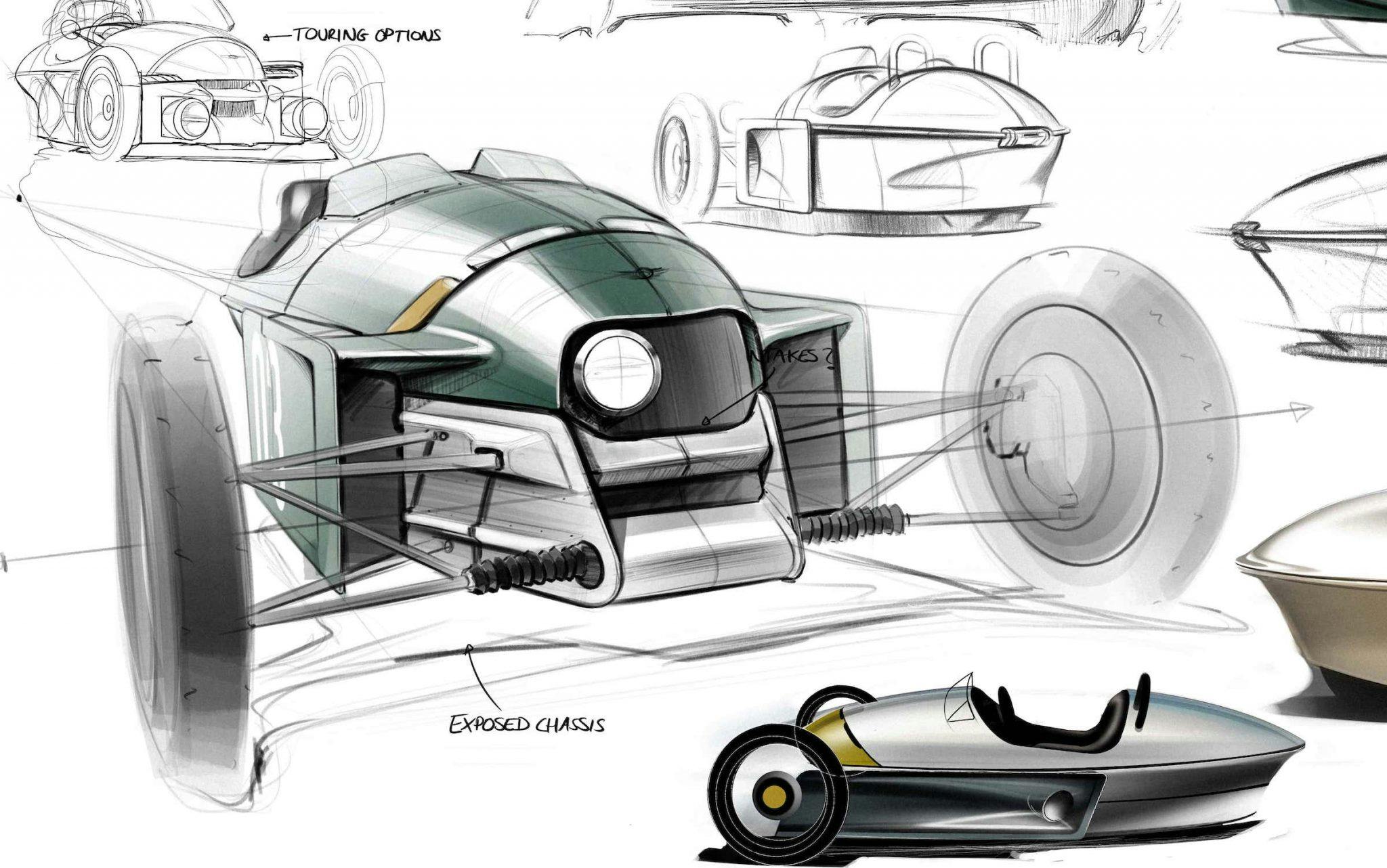 morgan 3 wheeler design sketches