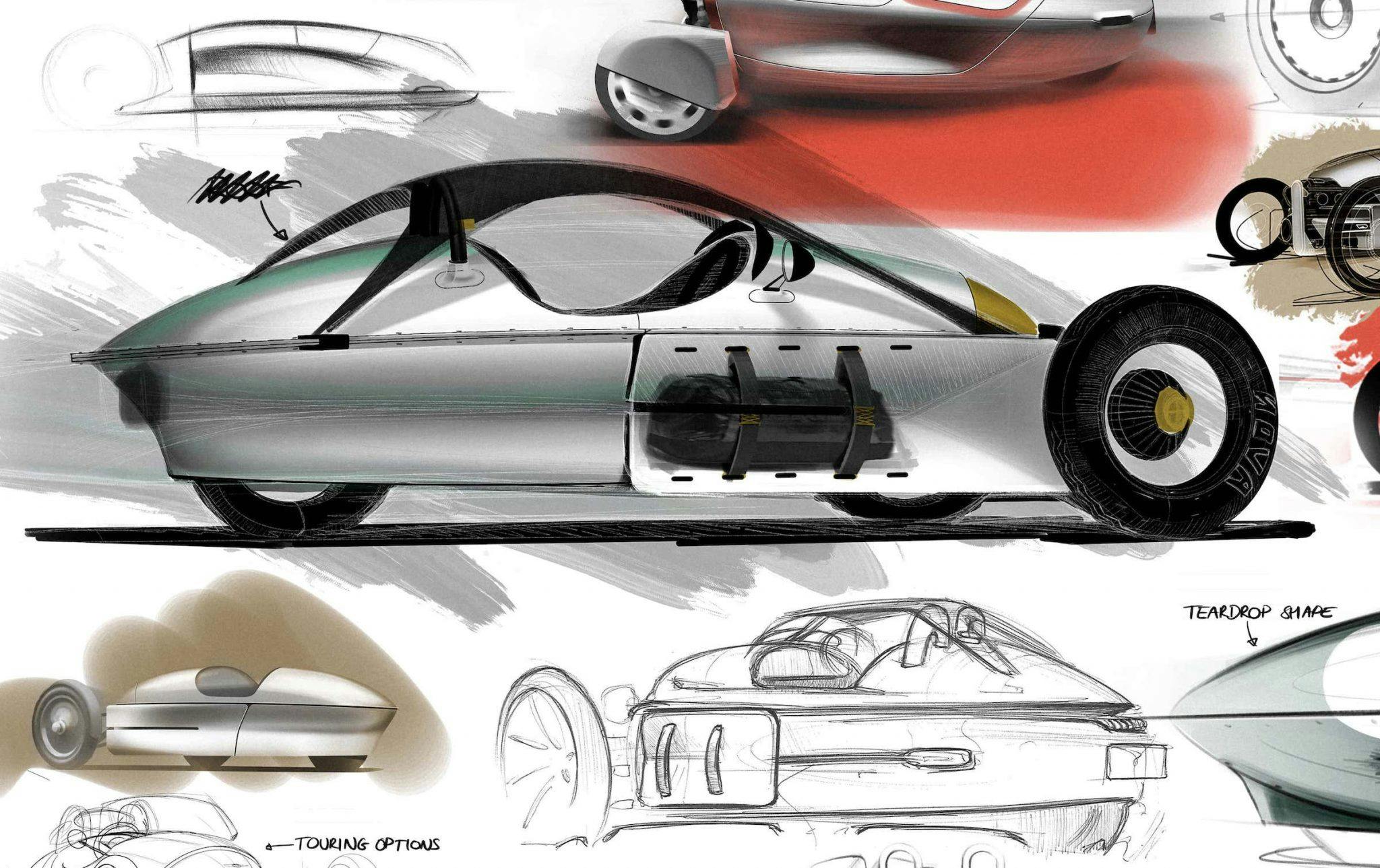 morgan 3 wheeler design sketches