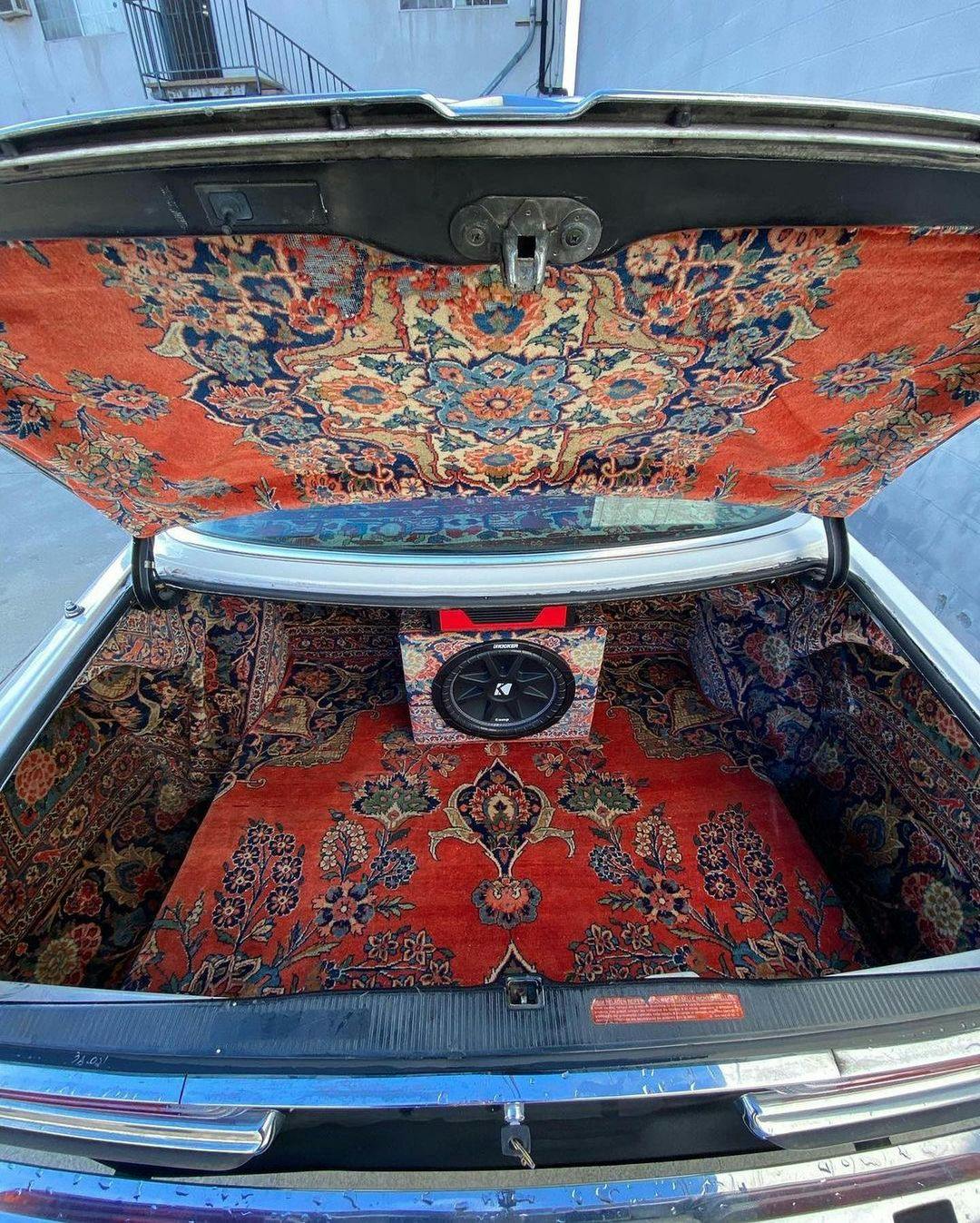 1980 Mercedes persian rug custom carpets trunk