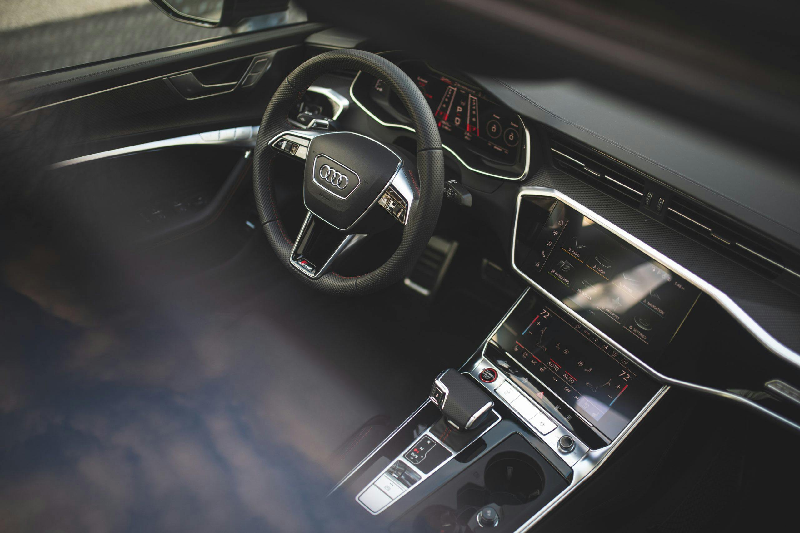 2021 Audi RS 7 interior moonroof view high angle