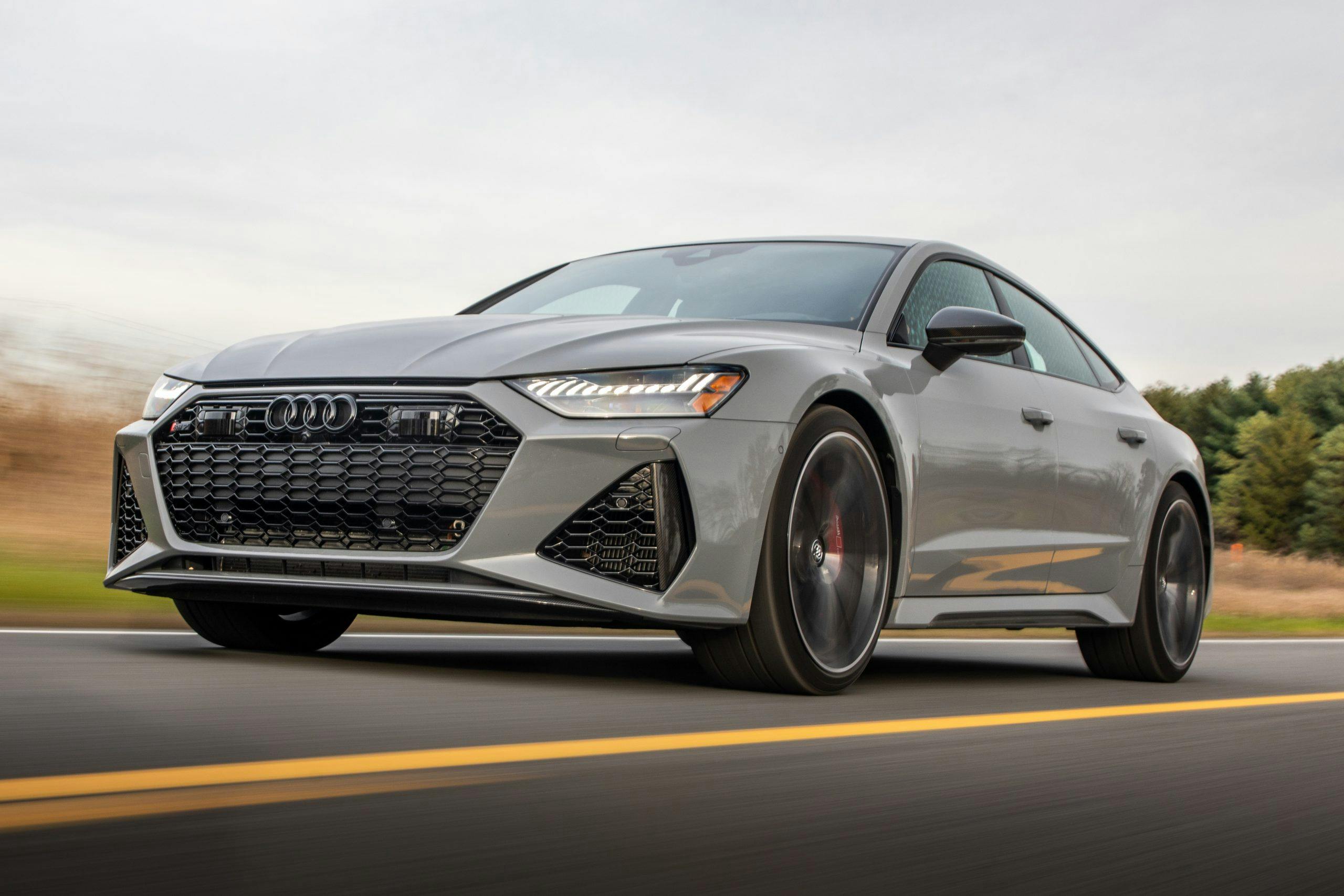 2021 Audi RS 7 front three-quarter driving action