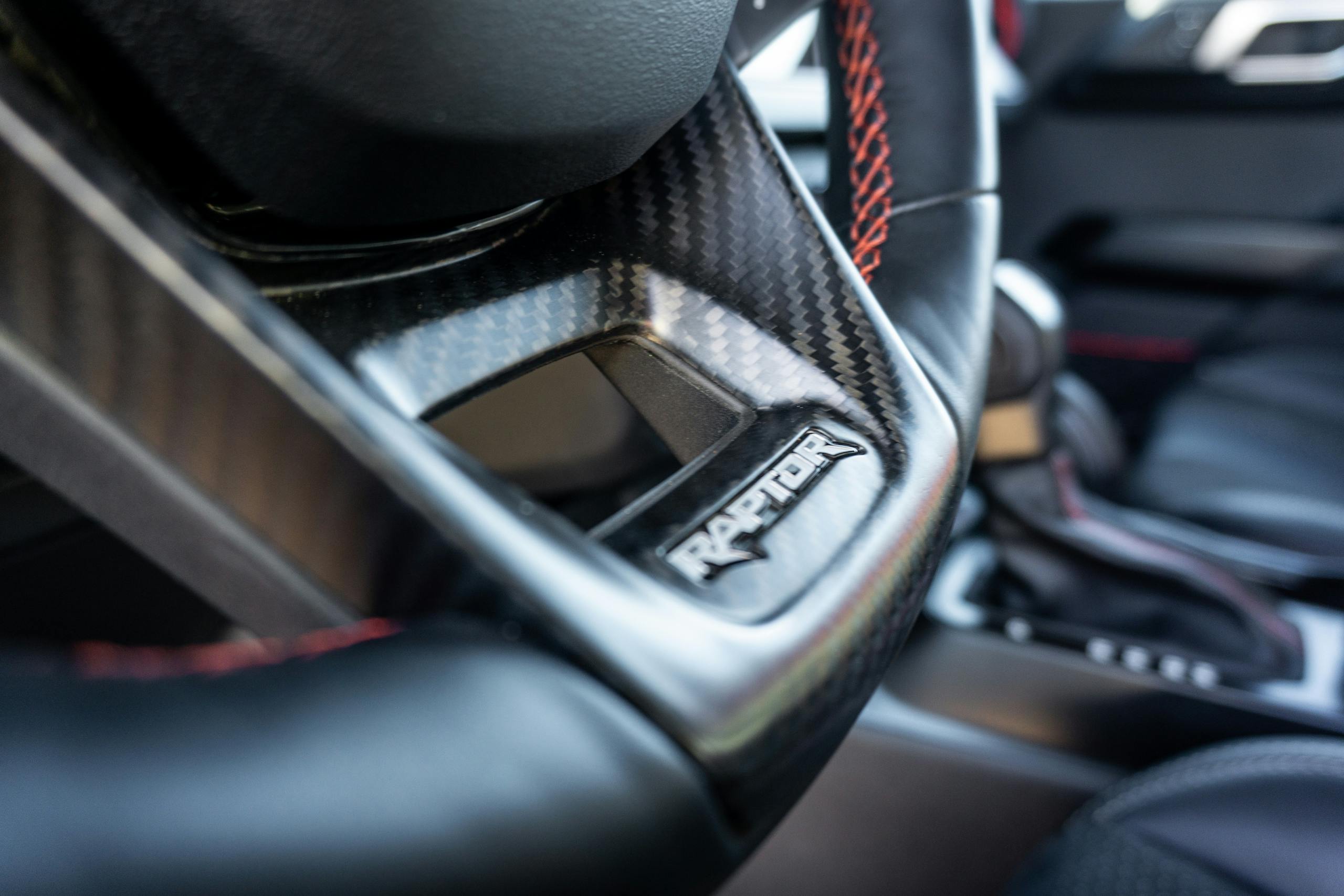 2022 Ford Bronco Raptor interior steering wheel detail