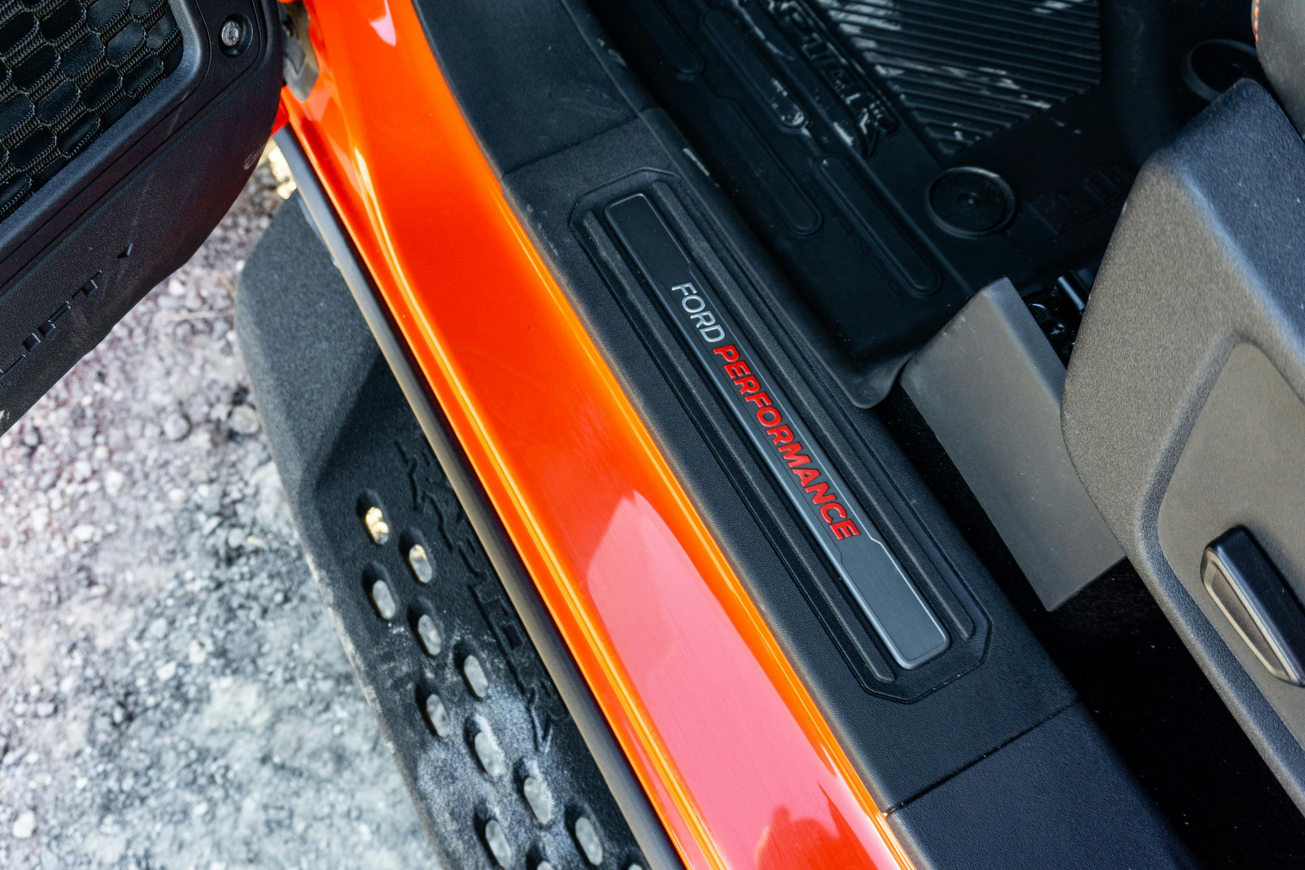 2022 Ford Bronco Raptor interior door sill detail