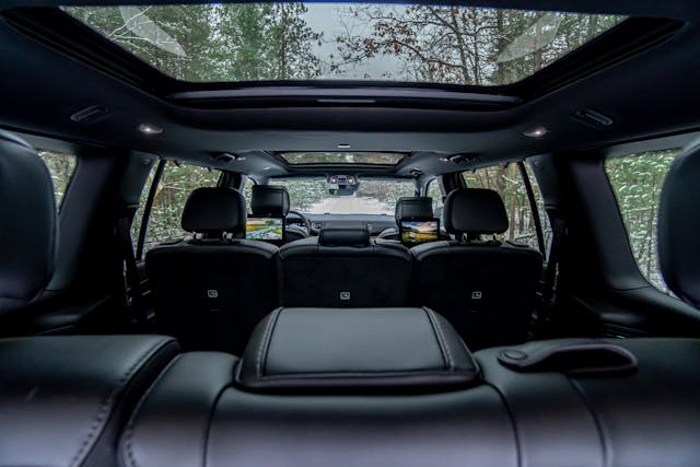 2022 Wagoneer Series II 4x4 all rows up interior from rear