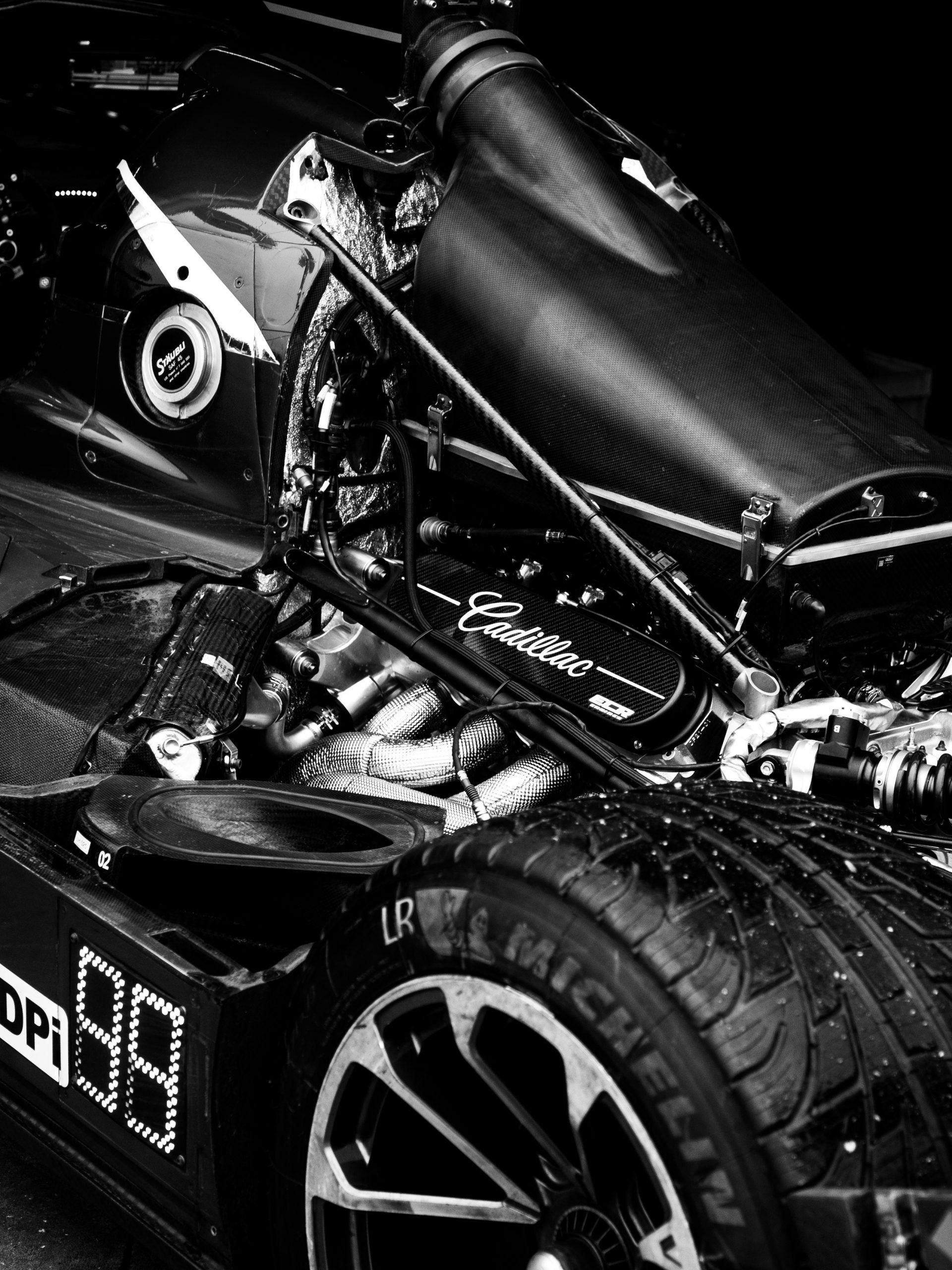2022 Rolex 24 at Daytona cadillac engine black white vertical