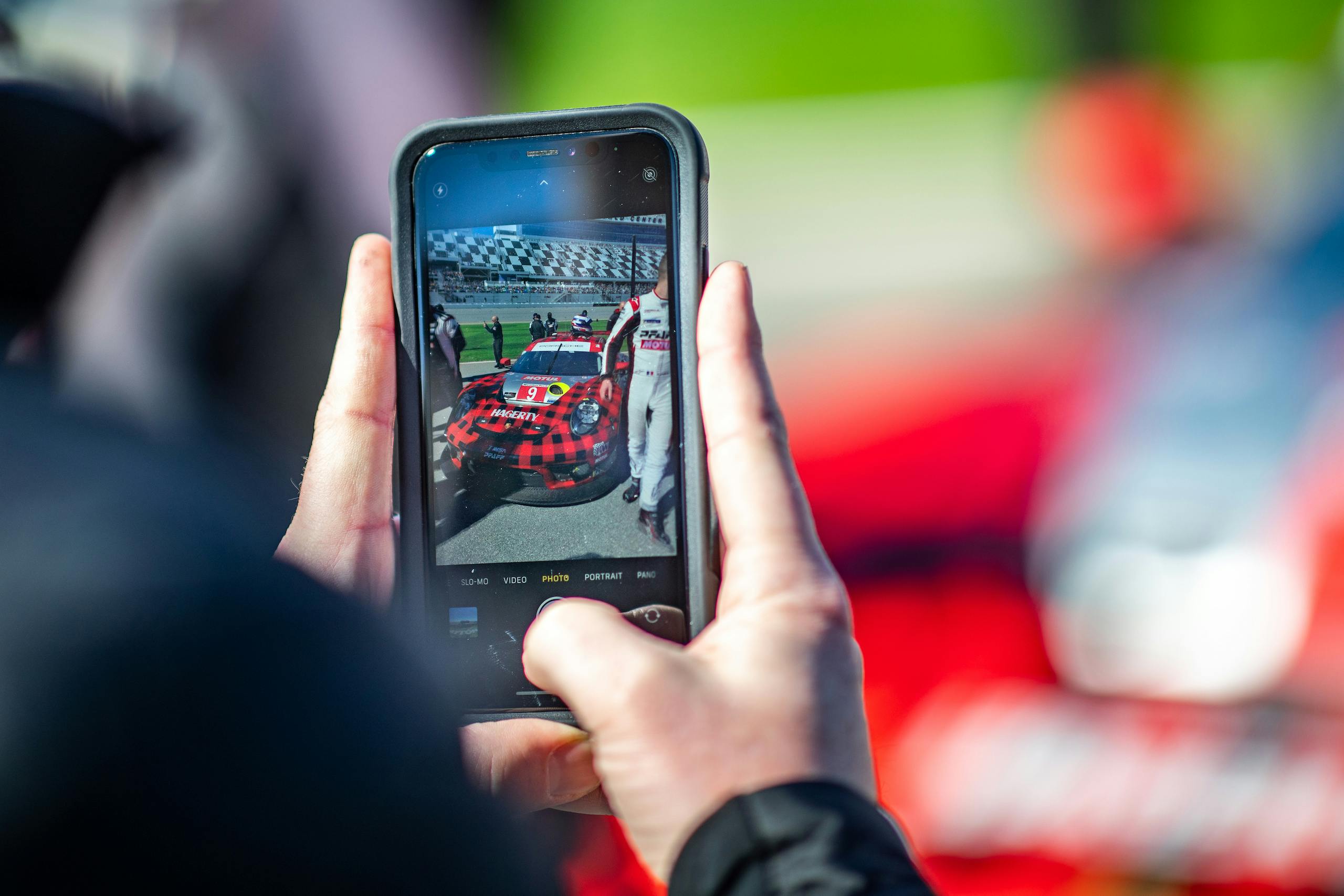 2022 Rolex 24 at Daytona hagerty sponsor porsche phone photography