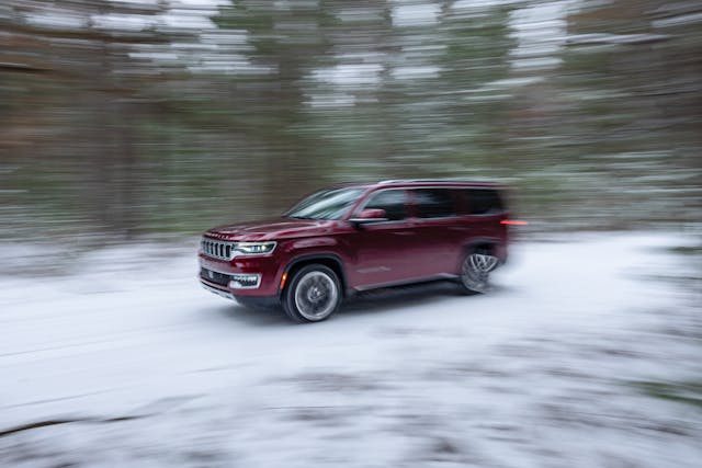 2022 Wagoneer Series II 4x4 motion blur front three quarter brightened