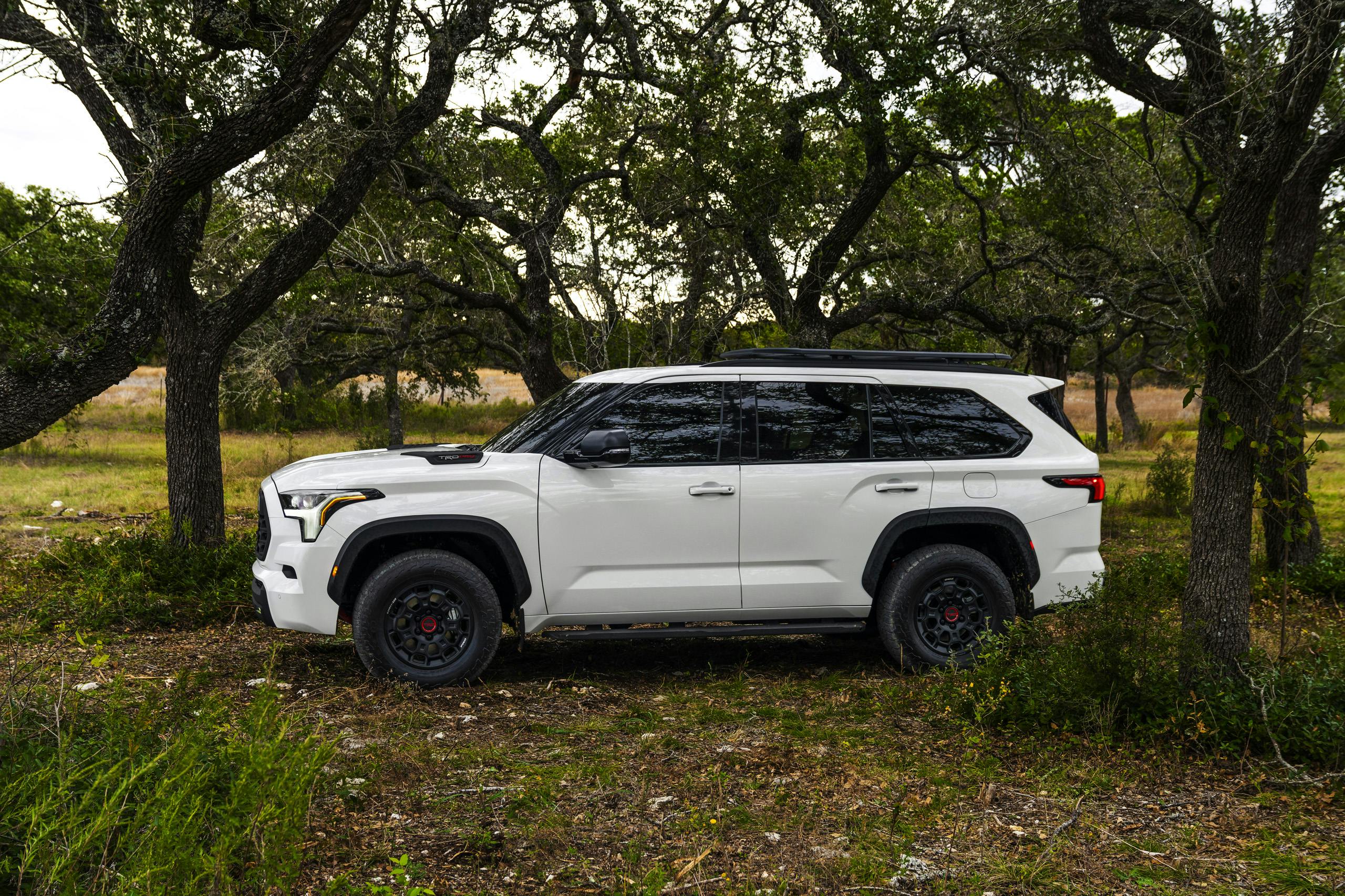 2023 Toyota Sequoia TRD Pro side profile white exterior