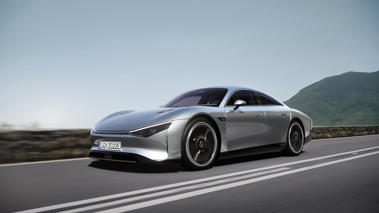 Mercedes-Benz VISION EQXX rolling on the road