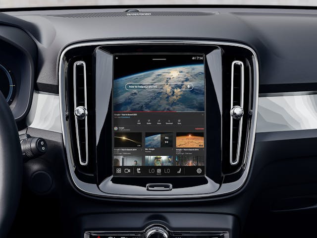 Volvo C40 with YouTube built-in