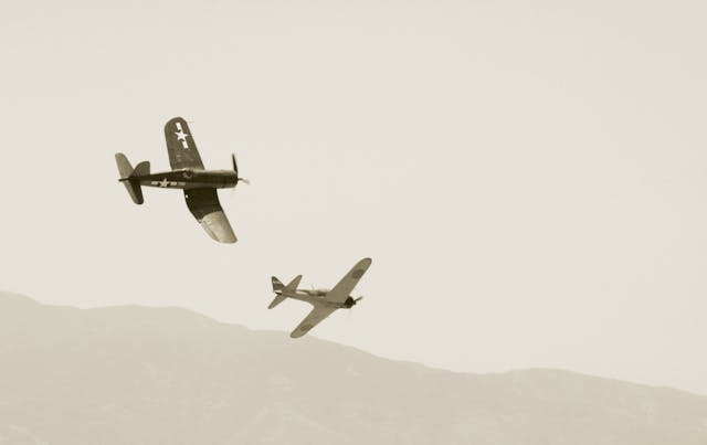 Corsair and Zero fighter planes