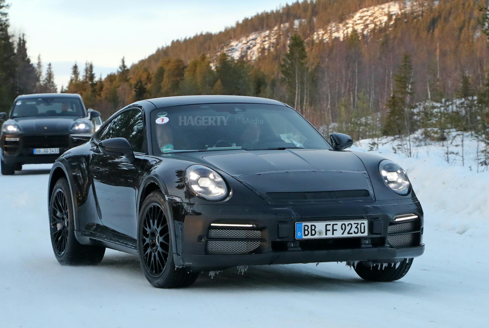 Porsche 911 safari prototype spied front three-quarter