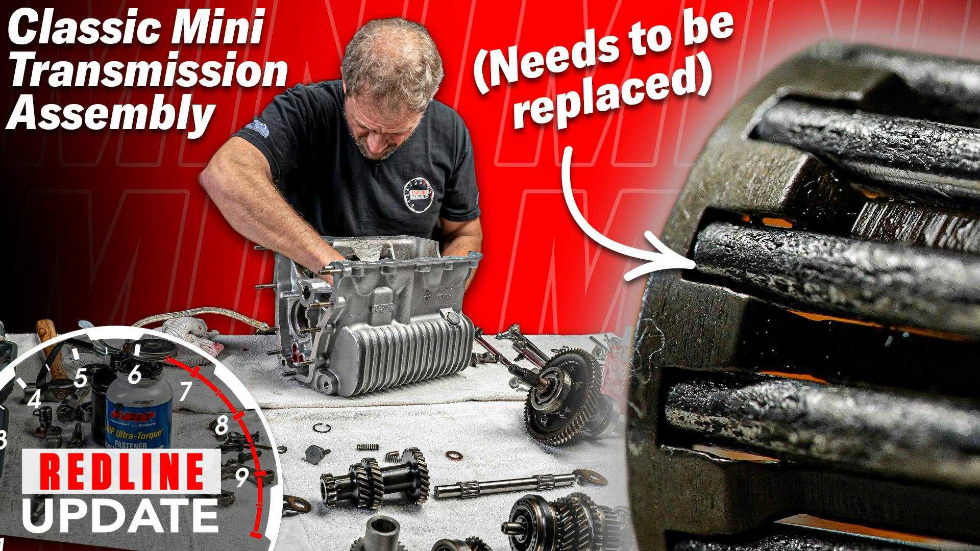 Classic Mini manual transmission gets assembled with some new parts