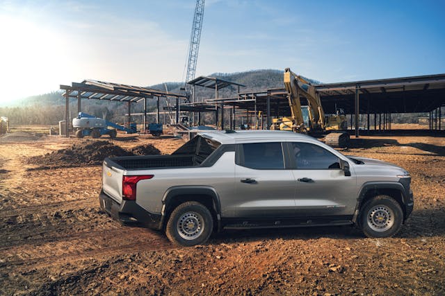 Silverado EV rear three-quarter