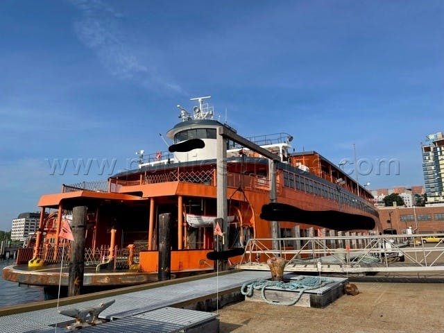 Staten Island ferry docked rear