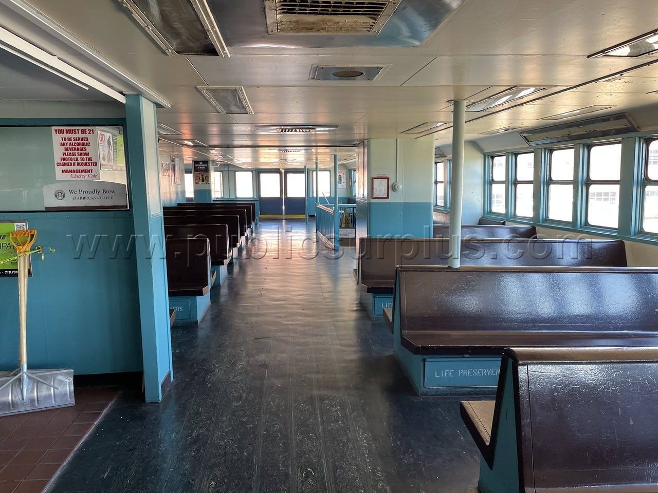 Staten Island ferry interior seating