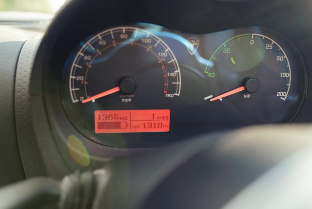 Tesla Roadster interior dash gauges