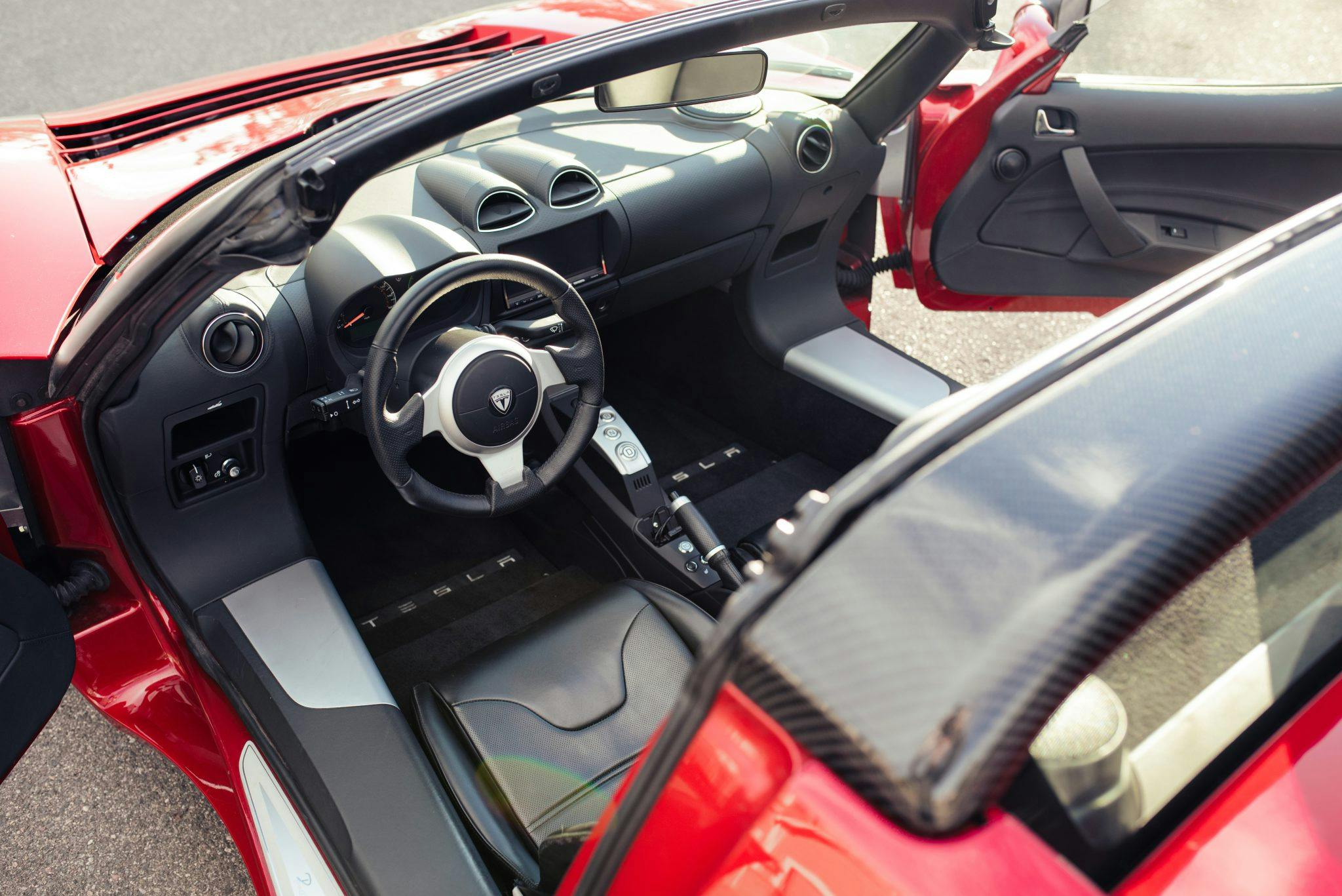 Tesla Roadster interior high angle
