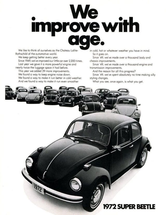 1972 VW Ad we improve with age