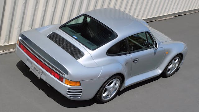 1987 Porsche 959 high angle rear three-quarter