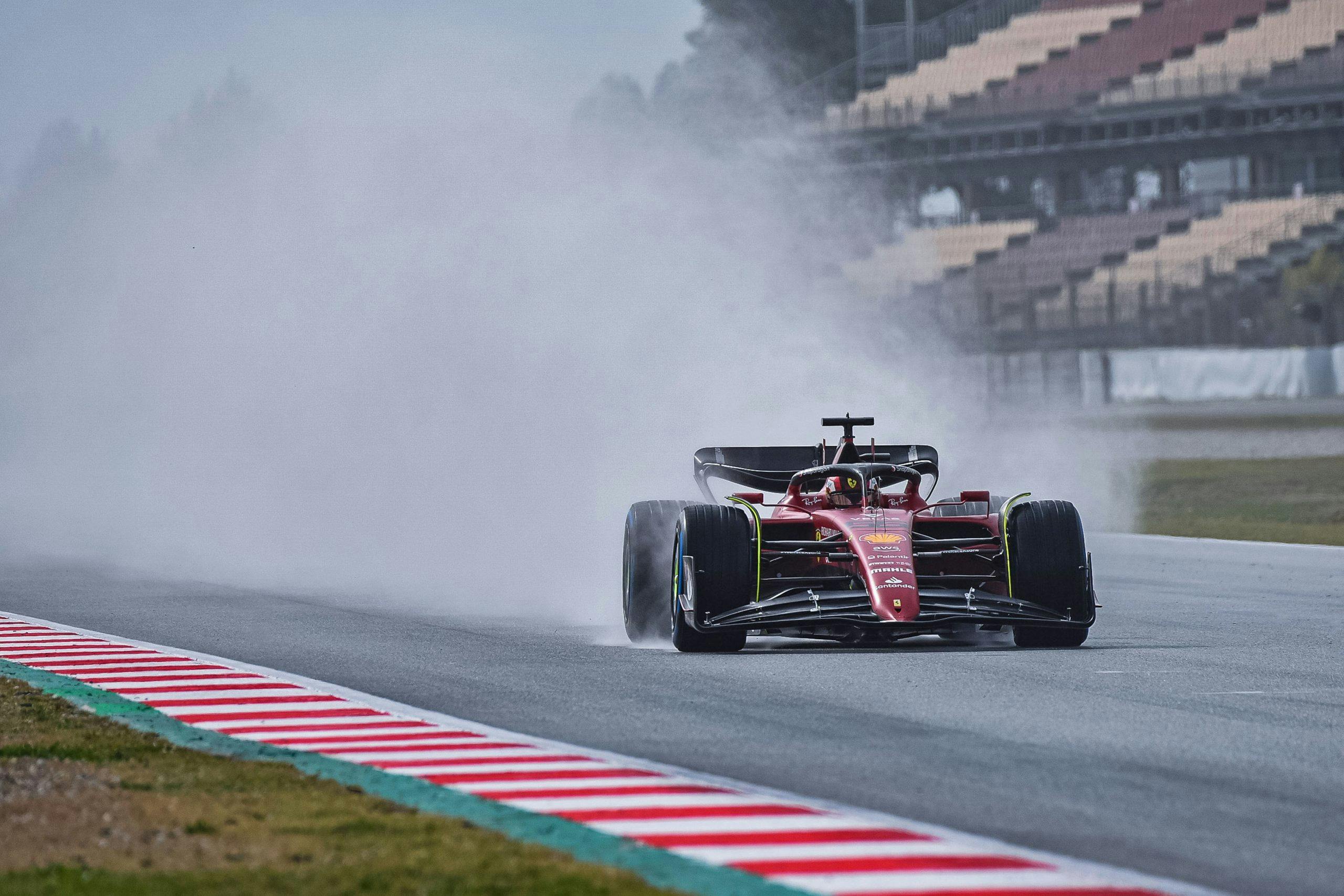 2022 Ferrari F1 car on track