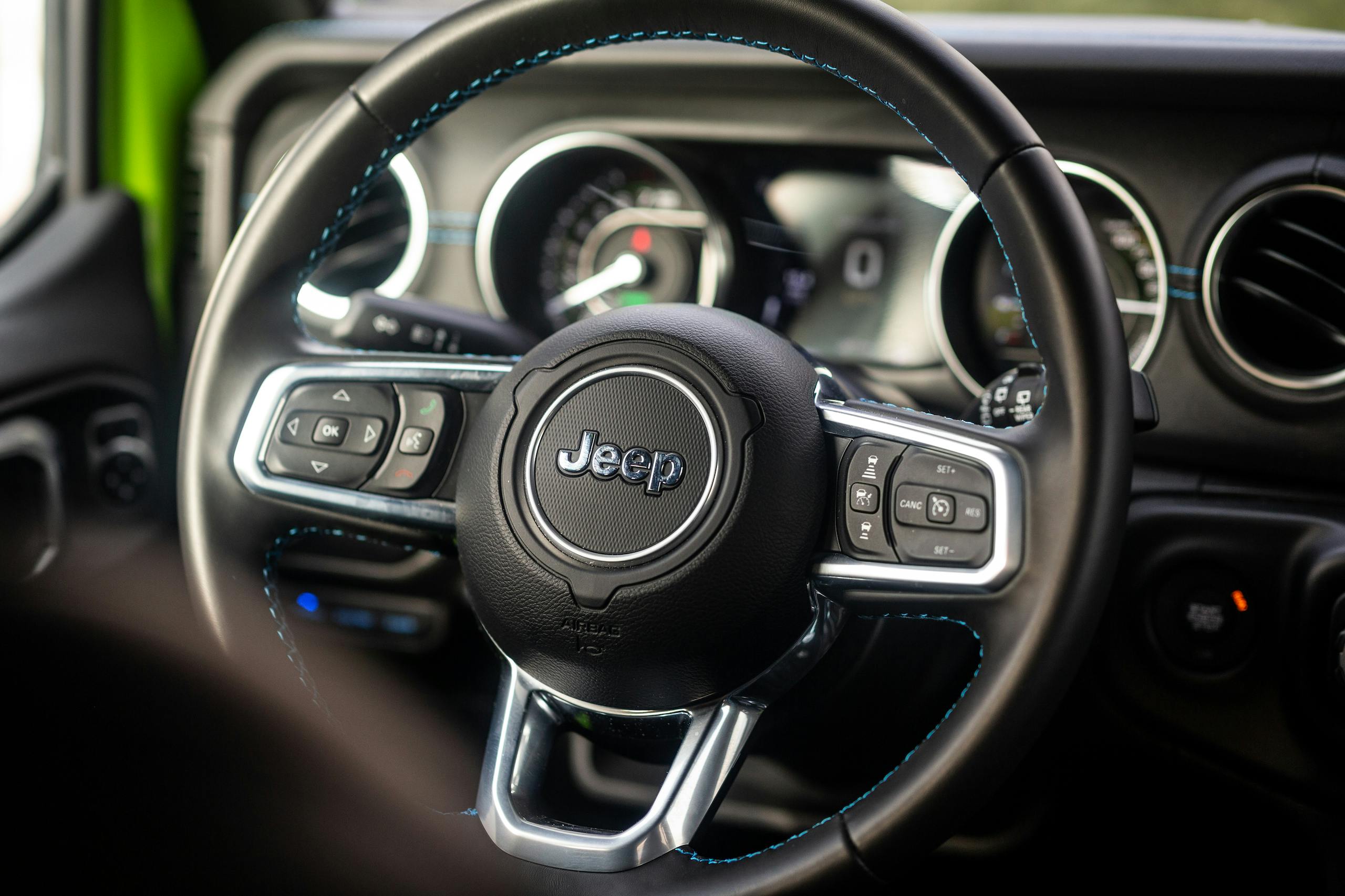 2022 Jeep Wrangler 4XE interior steering wheel