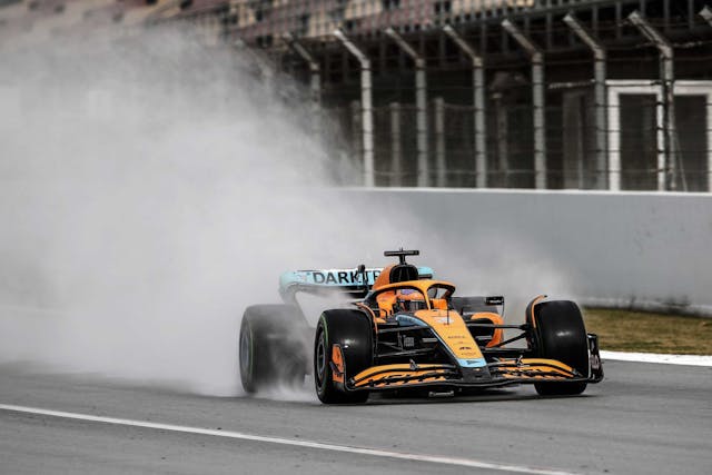 2022 McLaren F1 car on track