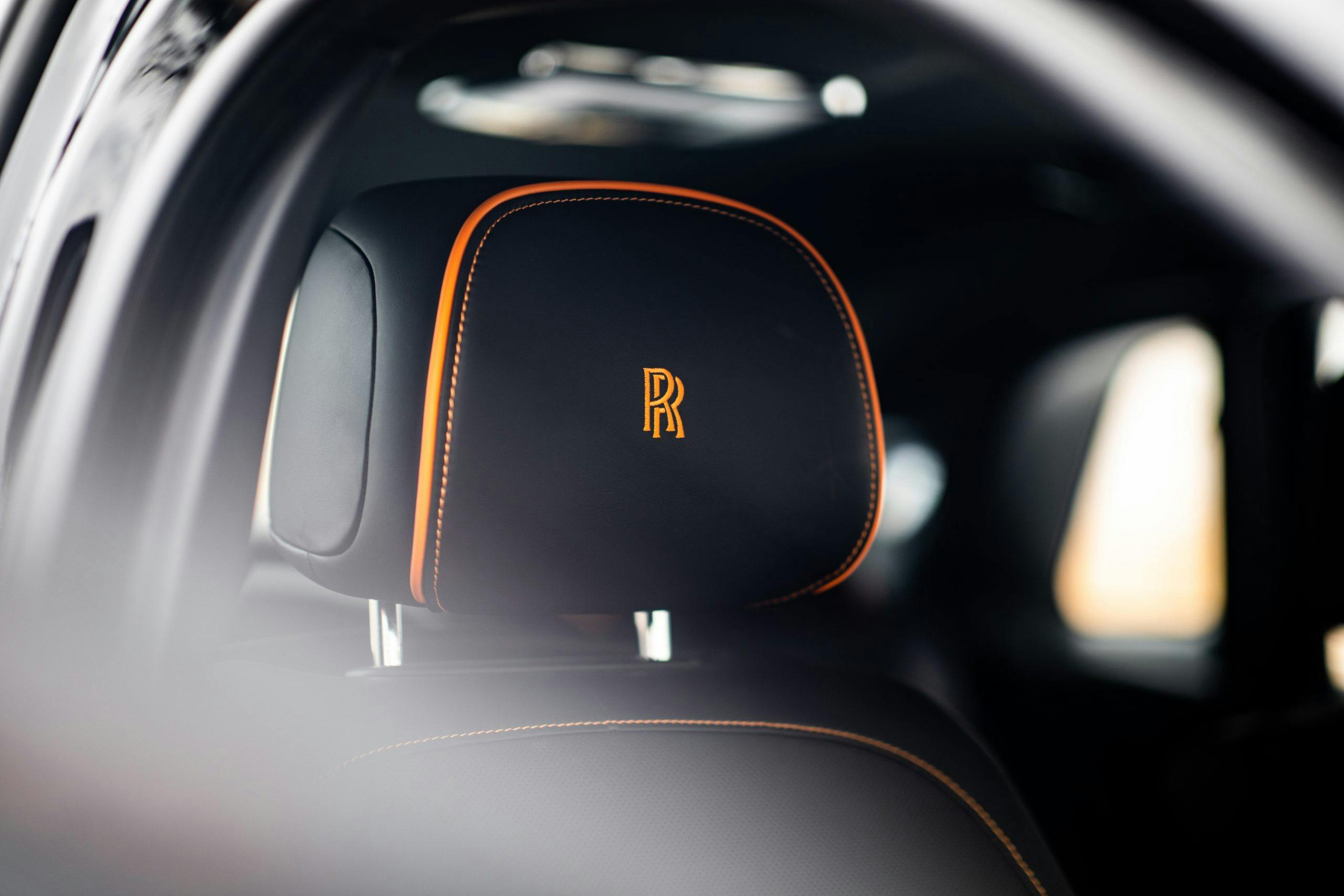 2022 Rolls-Royce Ghost Black Badge interior headrest detail