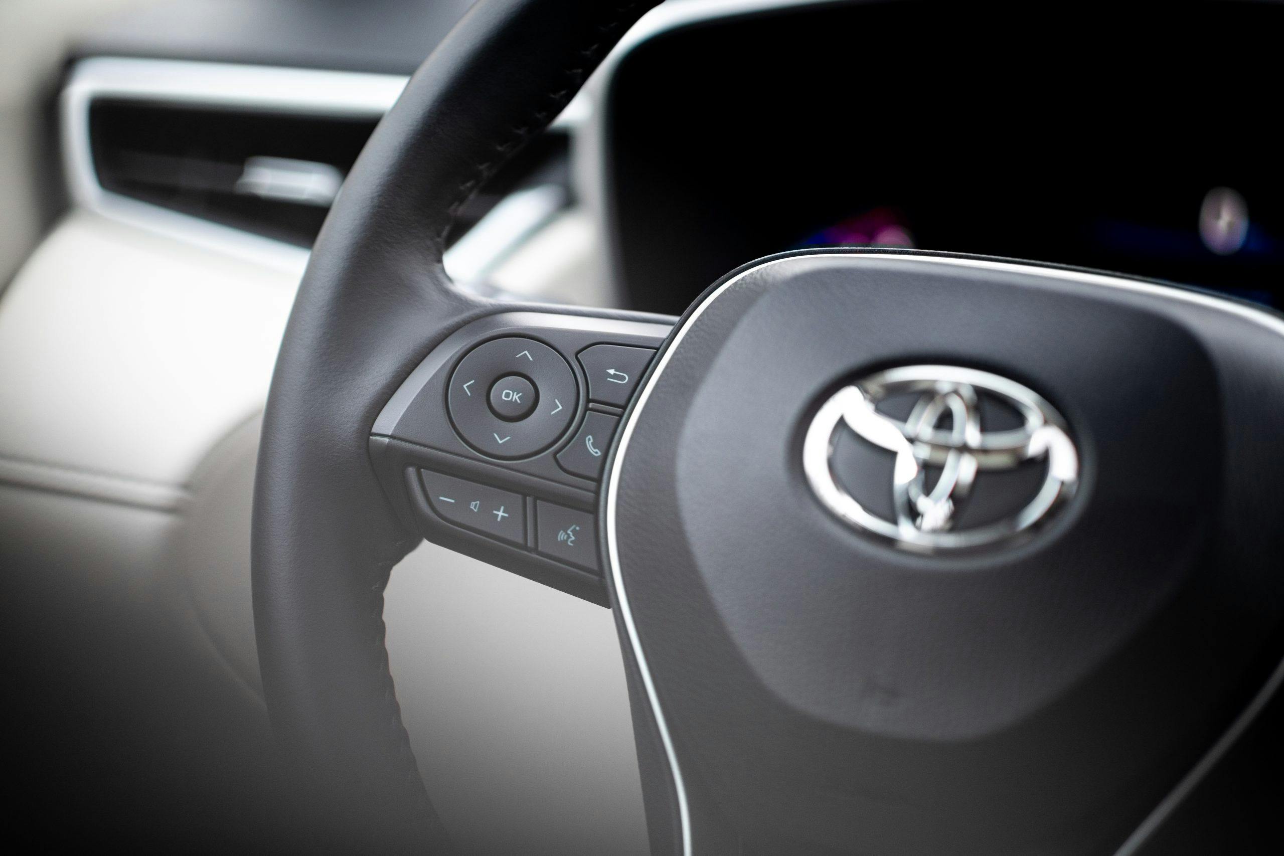 2022 Toyota Corolla Cross interior steering wheel detail