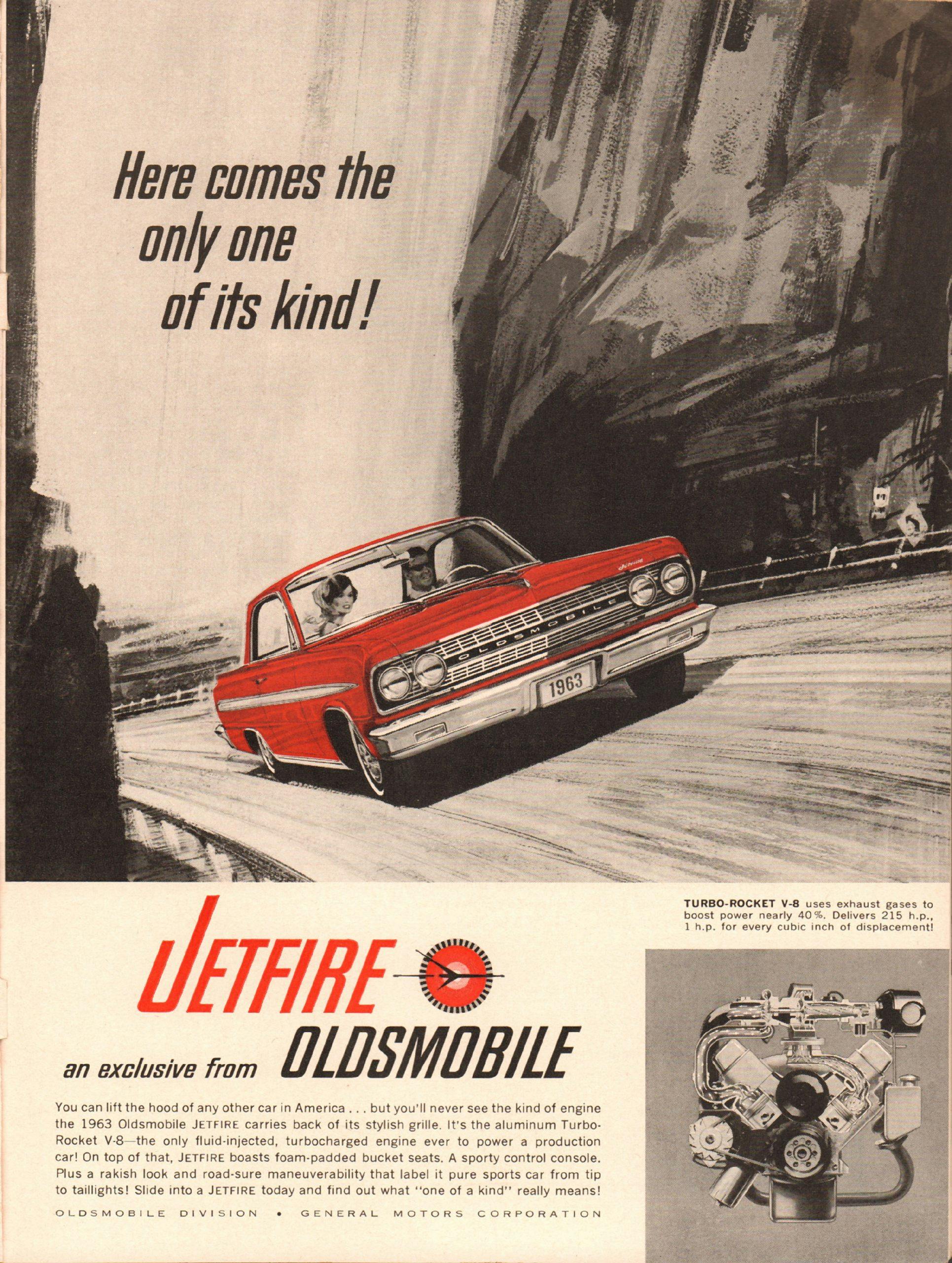 1963 Oldsmobile Jetfire Advertisement ad