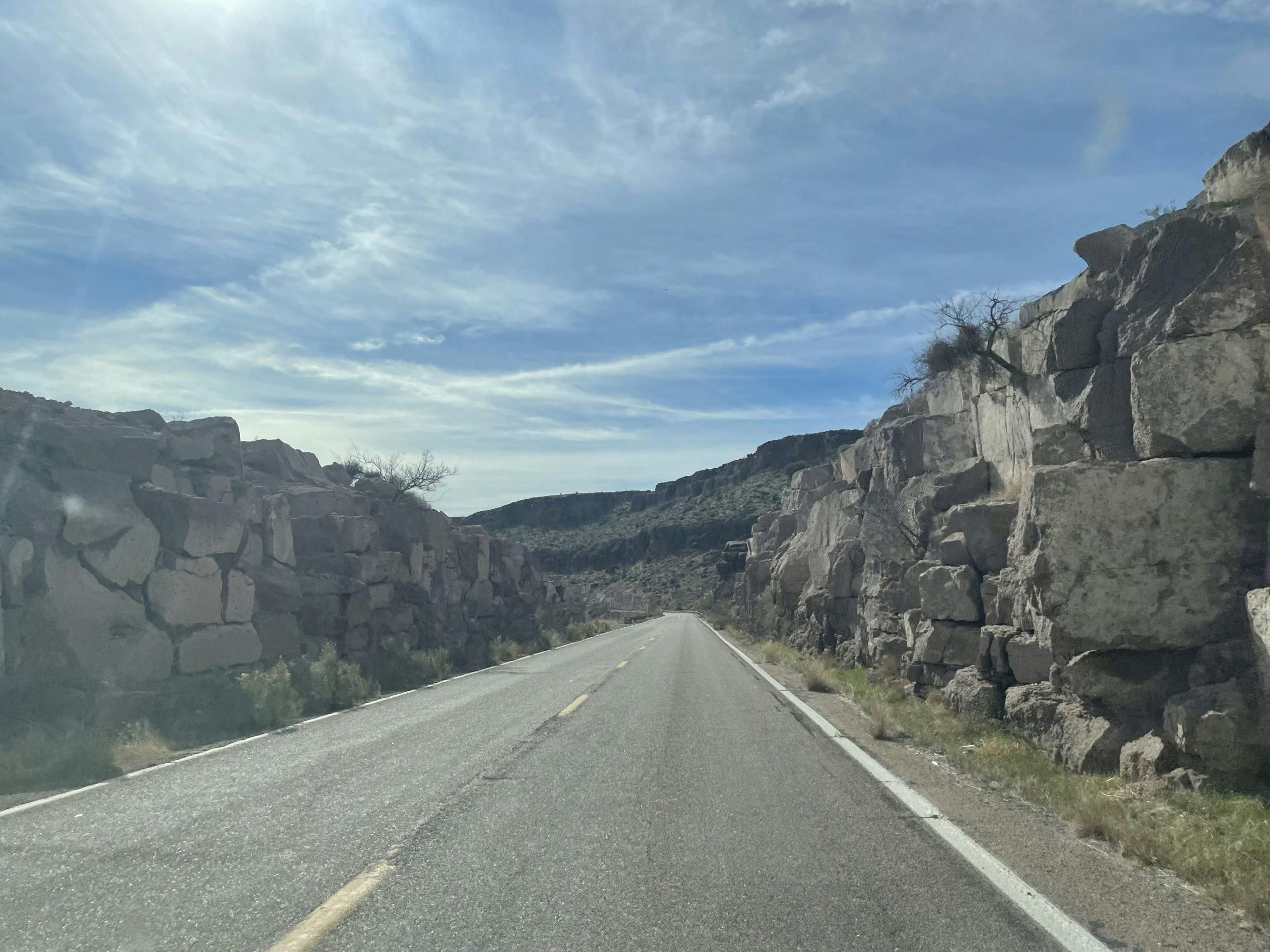 Arizona road cut rock