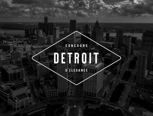 Detroit concours d'elegance black and white logo