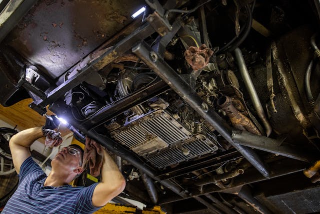 Ferrari Dino restoration underside