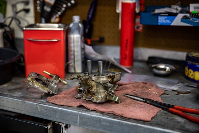 Ferrari Dino restoration carburetor detail